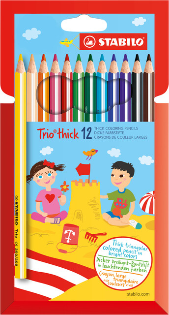 Kleurpotloden STABILO 203 Trio dik ass. (12)