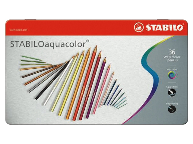 kleurpotloden stabilo aquacolor 36st metalen