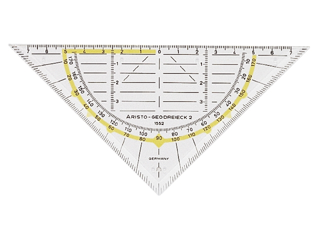 Geodriehoek a1552 160mm transparant