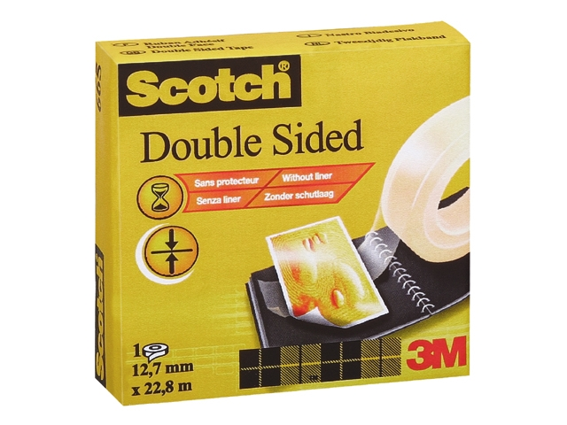 plakband 3m scotch 665 12mmx22.8m 2-zijdig