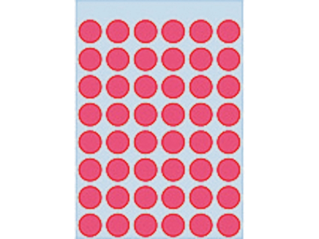 etiket herma 1866 rond 12mm 240st fluor rood
