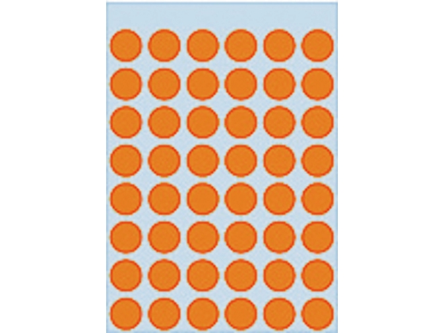 etiket herma 1864 rond 12mm 240st fluor oranj