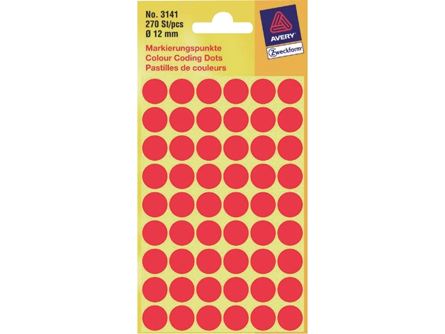 Etiket zweck 3141 12mm rood (270)