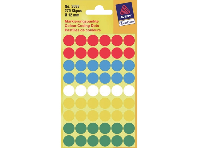 etiket avery zweck 3088 12mm ass