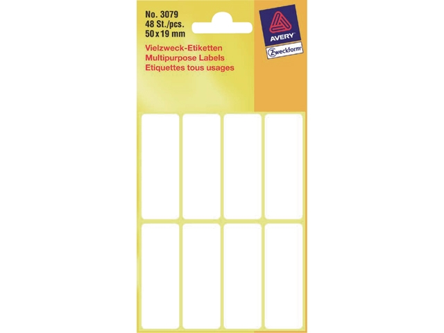 etiket avery zweck 3079 50x19mm 48st