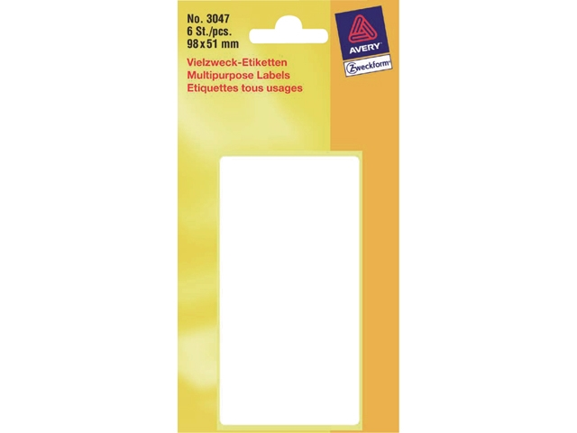 etiket avery zweck 3047 98x51mm 6st