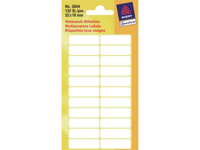 etiket avery zweck 3044 32x10mm 132st