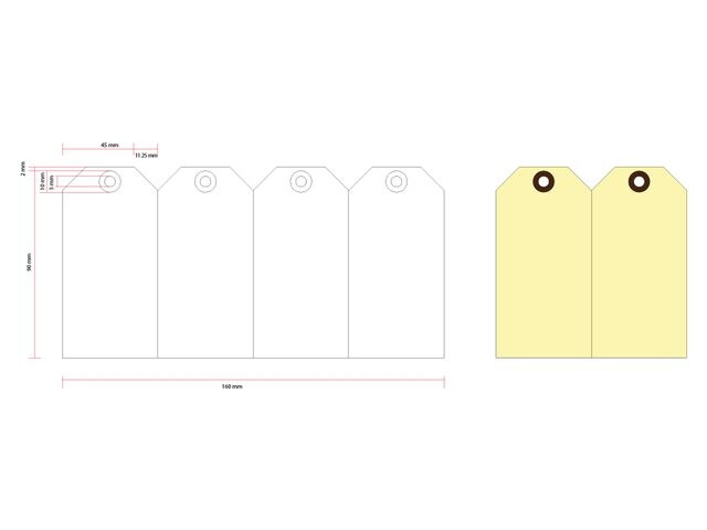 Kartonnen labels chamois 45x90mm (1000)