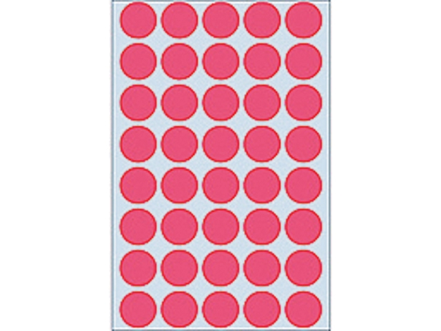 Herma etiket 2256 rond 19mm fluor rood
