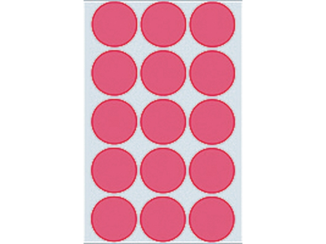 Etiket 2276 rond 32mm fluor    rood