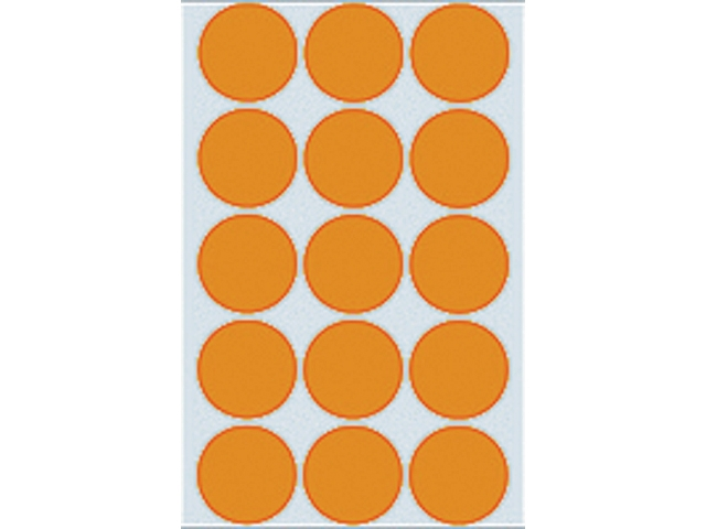 Etiket rond 32mm fluor oranje 360st