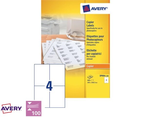 Avery etiket dps04 105x149mm  (400)