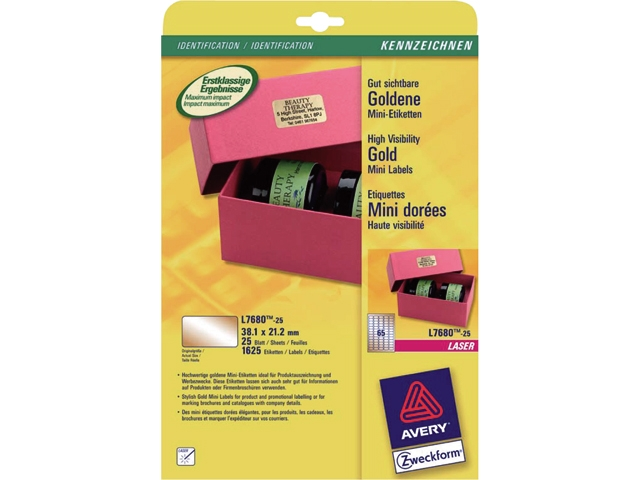 etiket avery laser l7680 38.1x21.2mm 65st gou