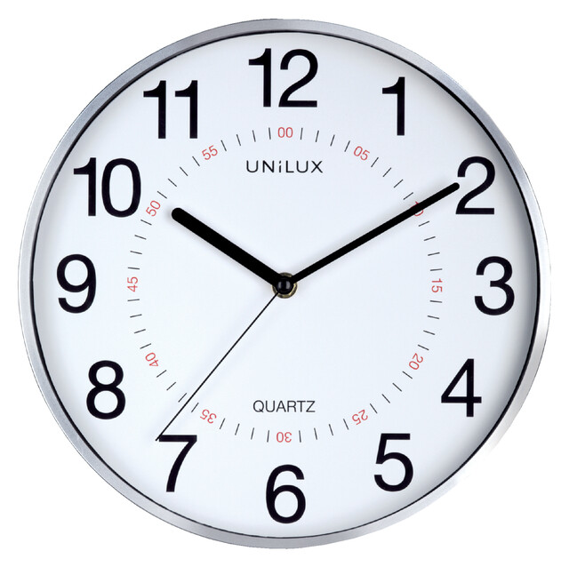 Wandklok 28,5cm zilvergrijs/wit