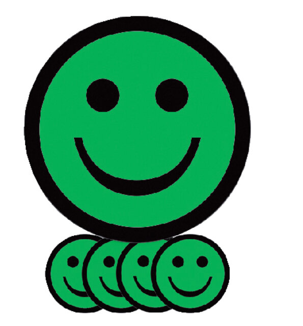 Magneet smiley 50mm blij groen (5)