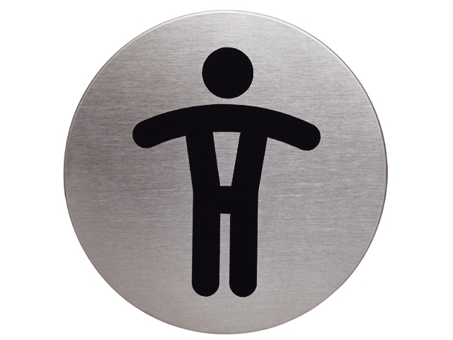 Pictogram durable wc heren rond 83mm