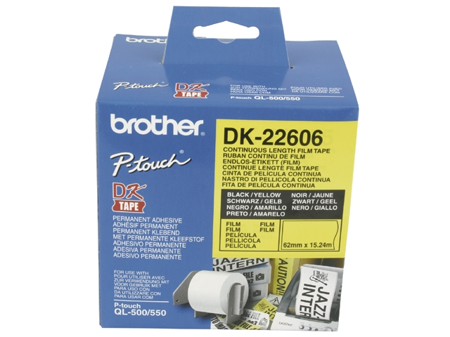 etiket brother dk-22606 62mm geel