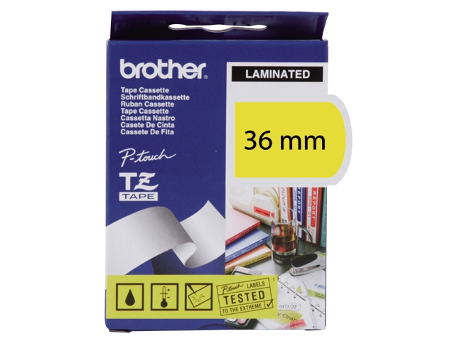 lettertape brother p-touch tz661 36mm geel/zw
