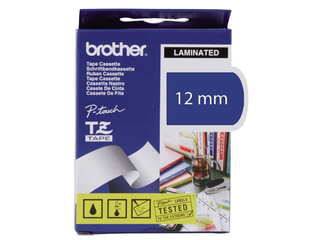 lettertape brother p-touch tz535 12mm hard bl