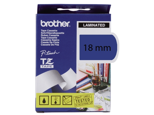 lettertape brother p-touch tz541 18mm blauw/z