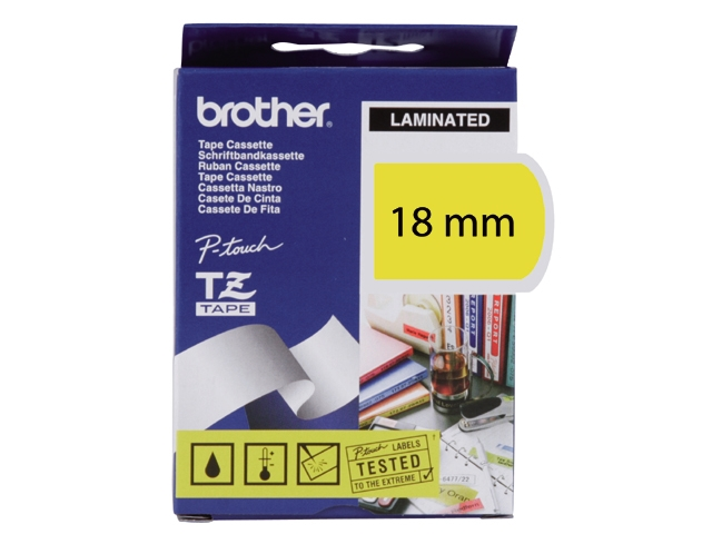 lettertapep-touch tz641 18mm geel/zw