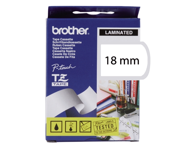 lettertape brother p-touch tz241 18mm wit/zwa