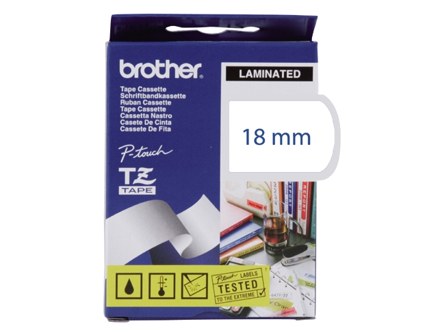 lettertape brother p-touch tz243 18mm wit/bla