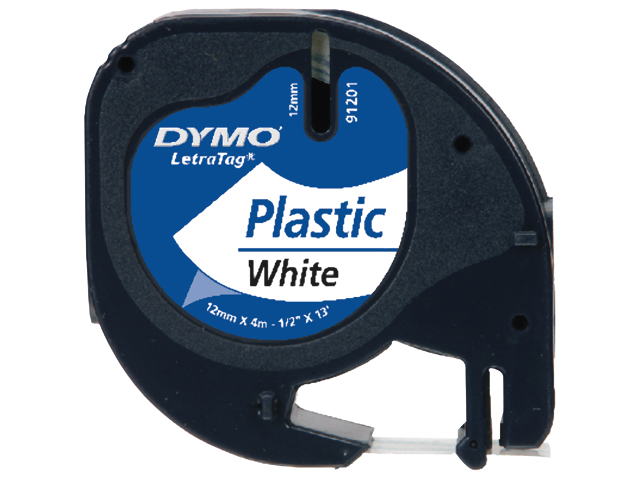 Labeltape Dymo LetraTag plastic 12mm