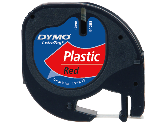 Labeltape Dymo LetraTag plastic 12mm