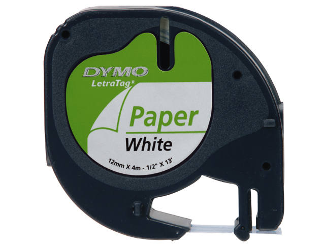 Labeltape Dymo LetraTag papier 12mm
