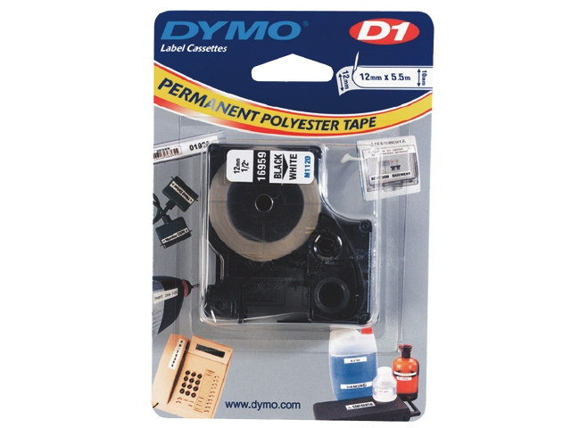 Labeltape Dymo LabelManager D1 polyester 12mm