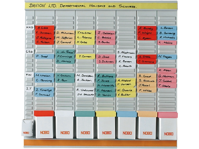 planbord nobo week/uur 8 panelen met 24 sleuv