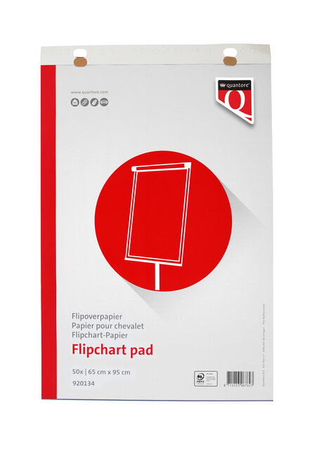 Flipoverpapier Quantore 65x95cm blanco/ruit