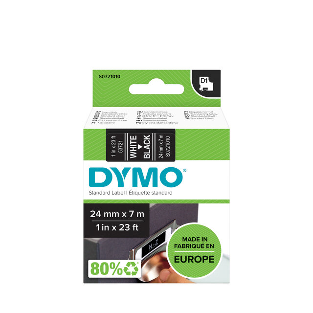 Labeltape Dymo LabelManager D1 polyester 24mm