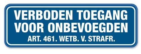 Bord pvc verb.toegang art.461 400x150mm