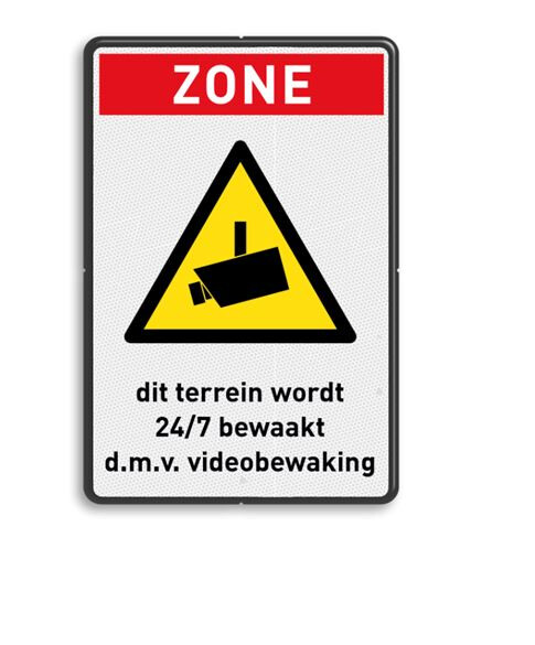 Verkeersbord videobwaking 600x400mm