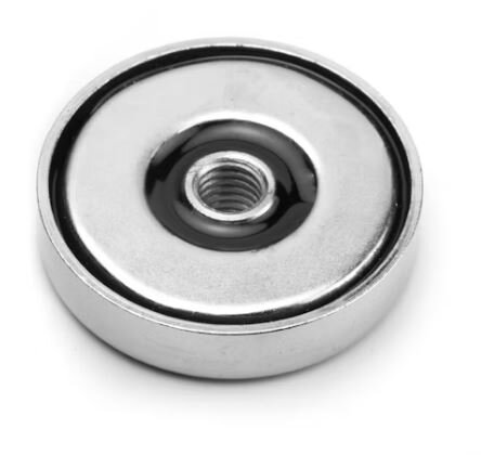 Neodymium potmagneet doorlopend draadgat M5
