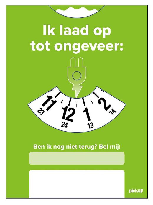 Pickup parkeerschijf groen elektrisch opladen