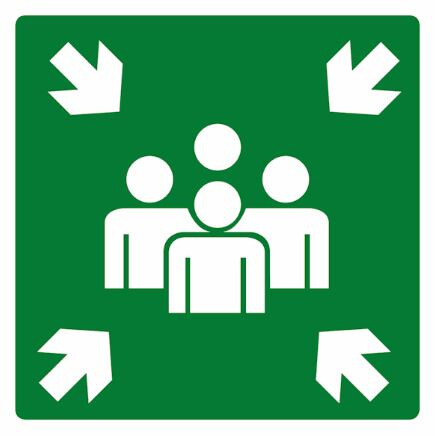 Verkeersbord verzamelpunt 400 x 400 mm