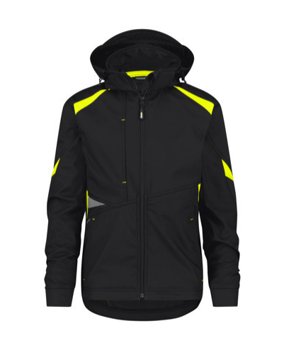 Dassy Kalama Softshelljas zwart/fluogeel L